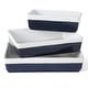 preview thumbnail 1 of 23, Martha Stewart 3 Piece Ceremic Bakeware Baker Set Imperial Blue