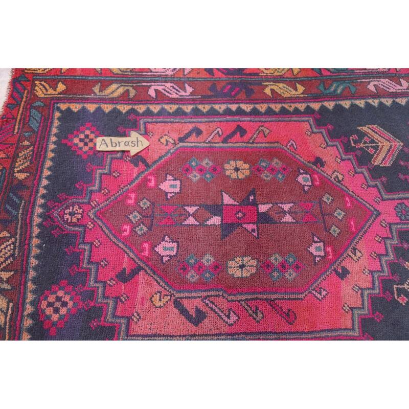 Hand Knotted Oriental 100% Wool Carpet Traditional Tribal Navy Blue & Blues Ardebil Runner Rug - 11' 10'' X 4' 1''