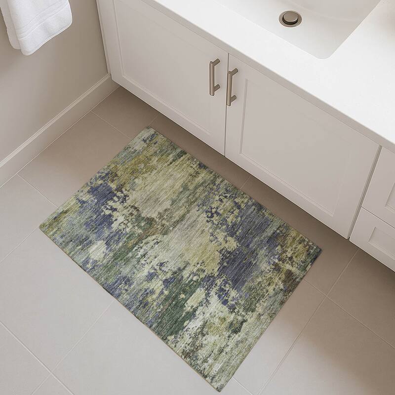 Premium Washable Super Soft Abstract Contemporary Mayfield Rug - Purple - 1'8" x 2'6"