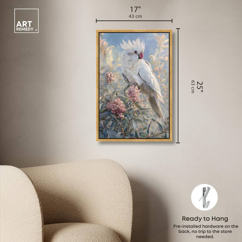 Cockatoo and Blossoms Canvas by Art Remedy
