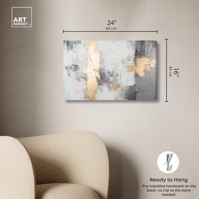 Gilded Gray III Canvas by Art Remedy, Gallery Wrapped