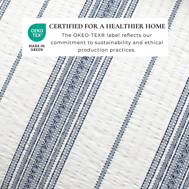 Linery & Co. Farmhouse Stripe Microfiber Quilt Set With Shams.