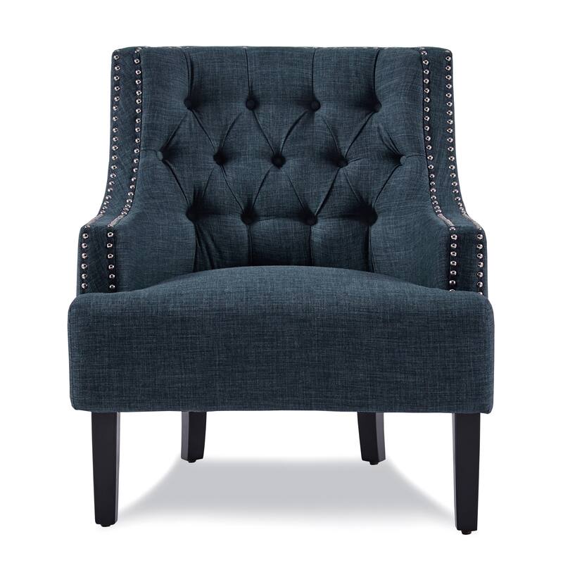 Modern Traditional Chenille Accent Chair with Nailhead Trim