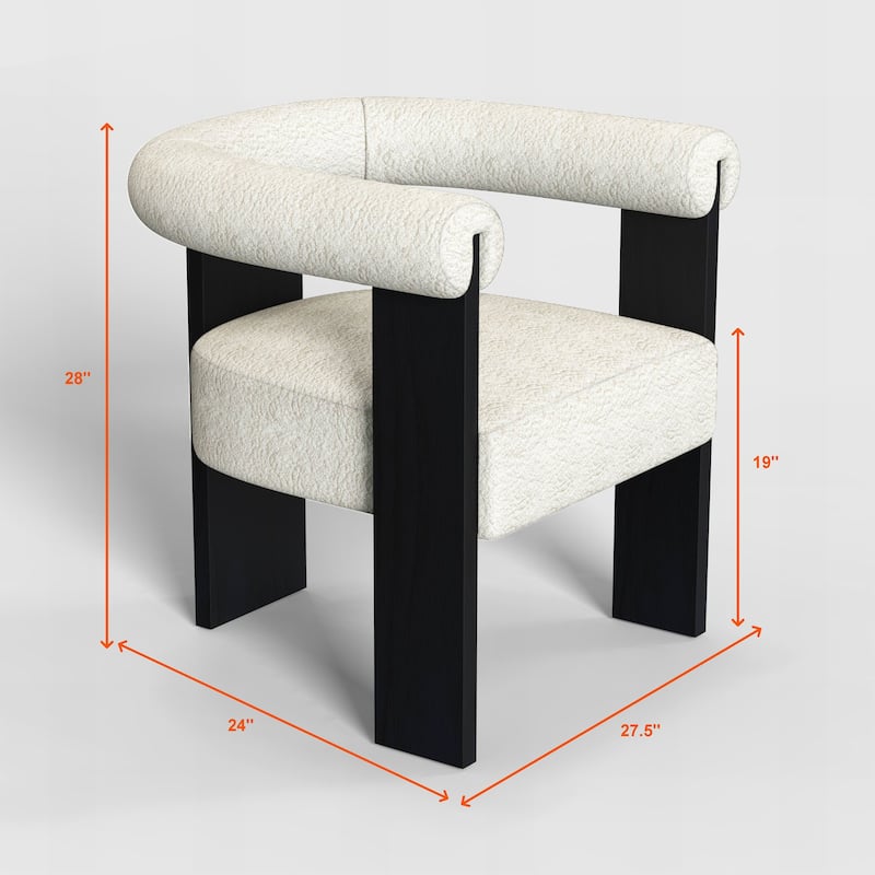 Owena Modern Armchair Upholstered Brushed Fabric with Padding Wood Frame