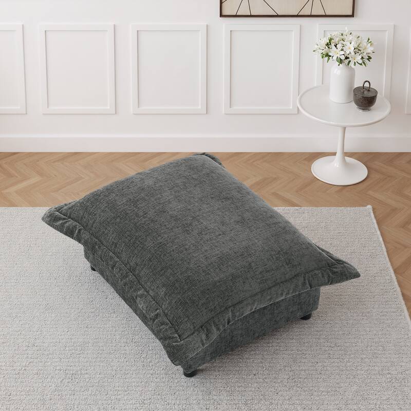 Modern Chenille Cloud Accent Ottoman