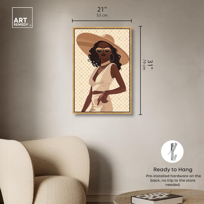 Stylish Gal in Tans Canvas by Art Remedy