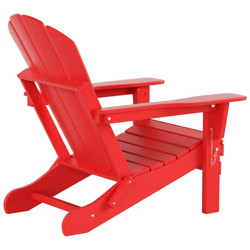POLYTRENDS Laguna All Weather Poly Outdoor Patio Adirondack Chair - with Round Side Table (2-Piece)