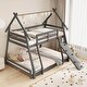 preview thumbnail 6 of 28, Costway Twin Over Queen Bunk Bed House Shaped Bed Frame with Climbing - See Details