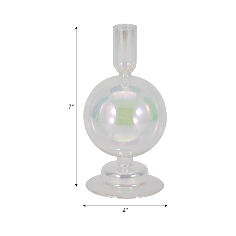 Glass Modern Bubble Taper Candle Holder