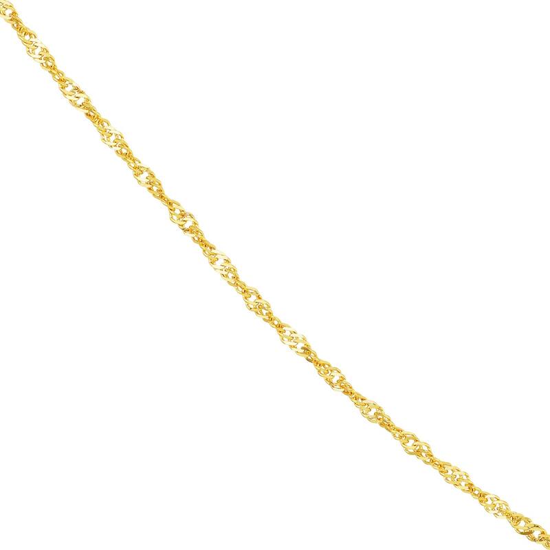 Curata 14k Yellow Gold 1.4mm Singapore Chain Necklace (Spring Ring)