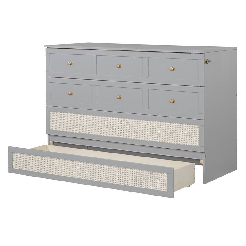Queen Size Murphy Bed with Versatile Storage & Large Drawers