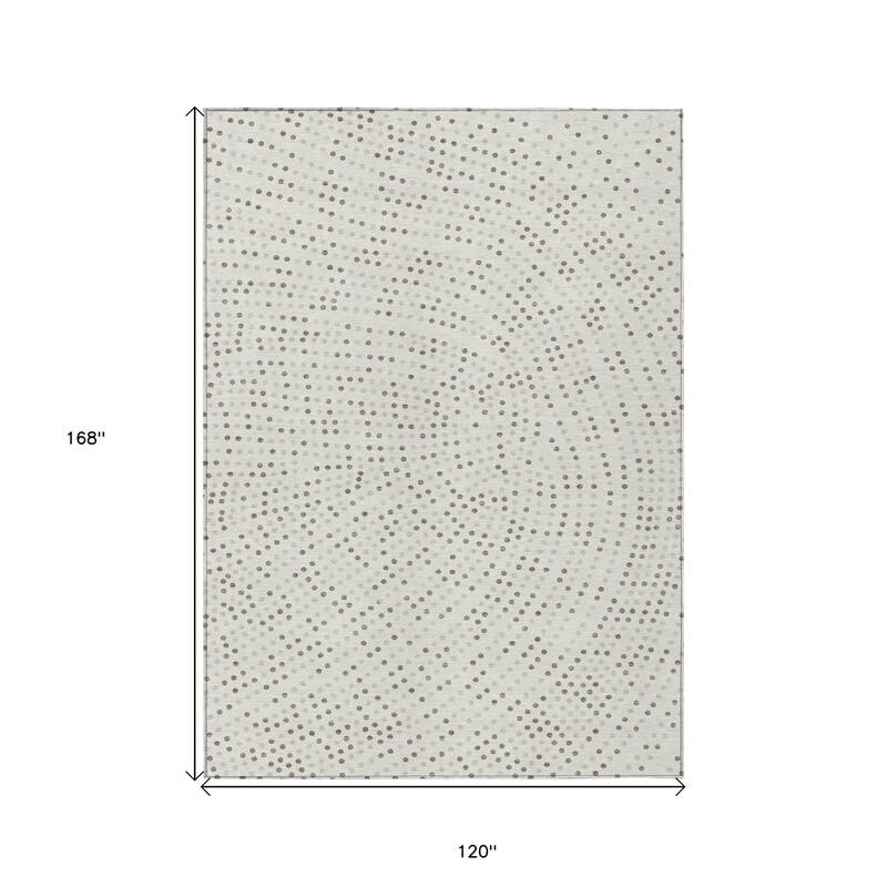 HomeRoots Polka Dot Transitional Rectangle Outdoor Rug