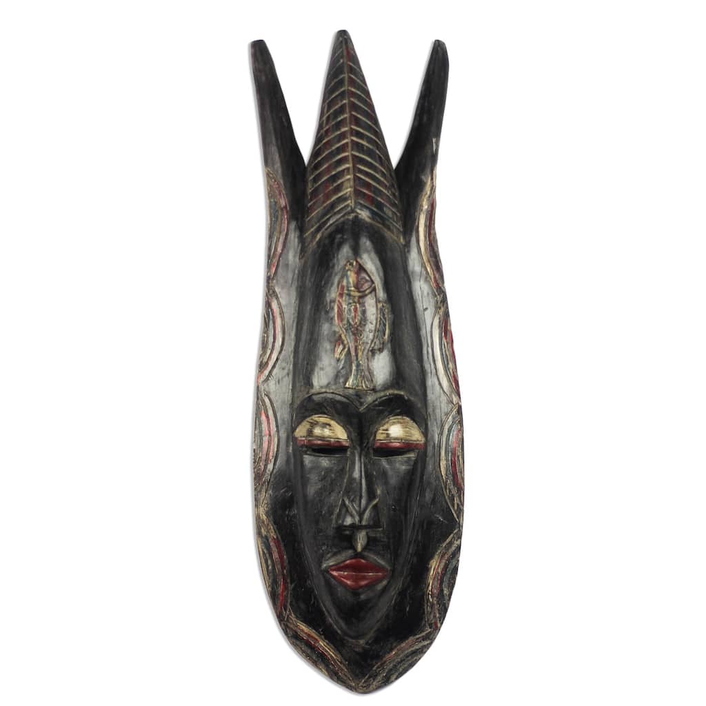 Novica Handmade Glorious Apata African Wood Mask