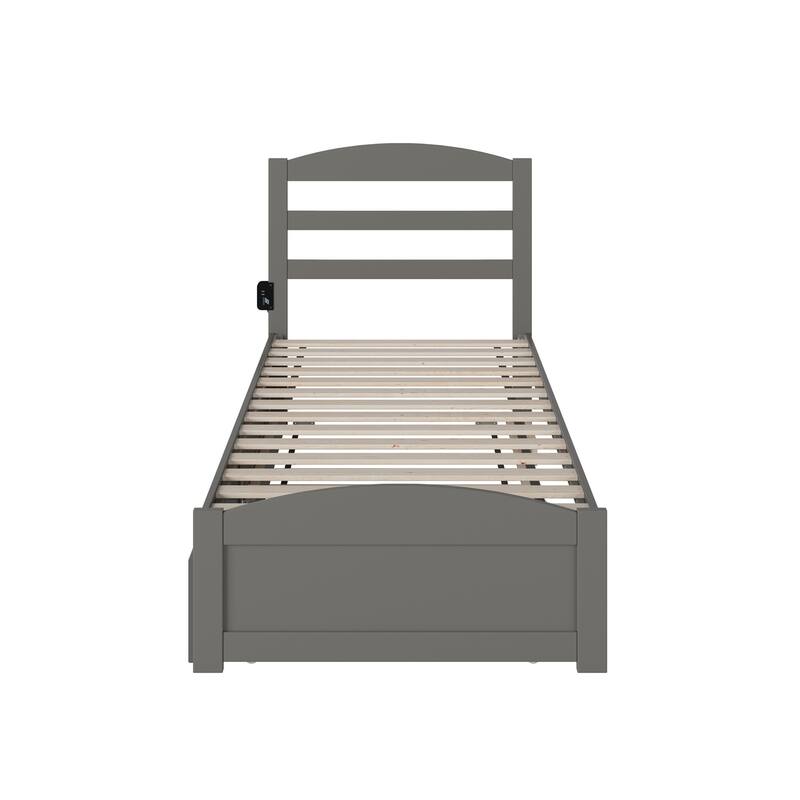 Warren Solid Wood Platform Bed with Footboard and Twin XL Trundle