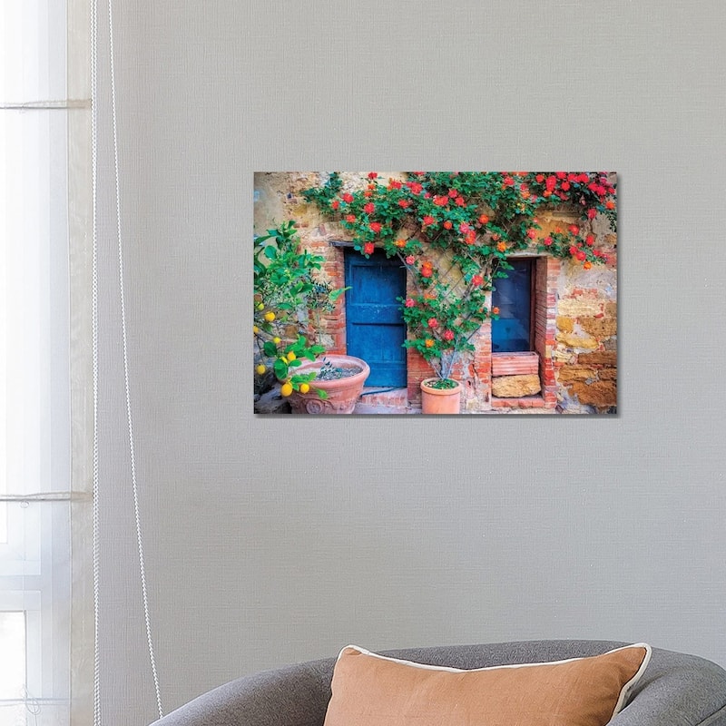 iCanvas "Italy, Val d' Orcia. two doors with vegetation " by Jaynes Gallery Canvas Print - 18x26x1.5