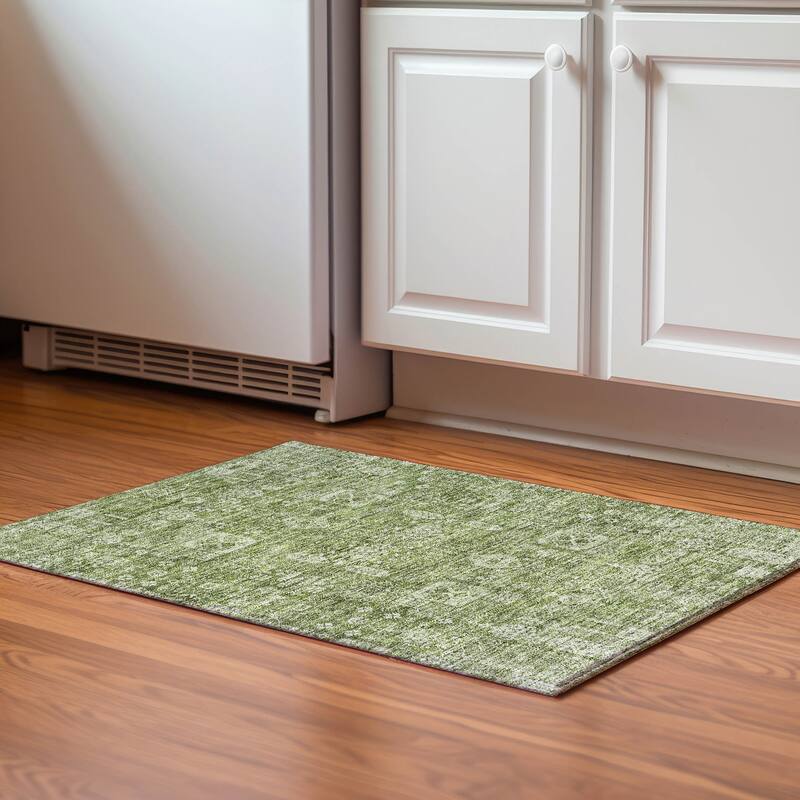 Premium Washable Super Soft Traditional Persian Mayfield Rug - Aloe - 1' 8" x 2' 6" - Rectangle