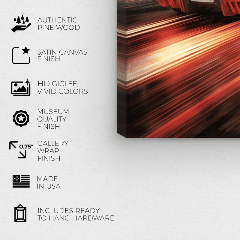 Wynwood Studio Canvas Transportation Just pretty fast please Red and Modern & Contemporary Wall Art Canvas Print