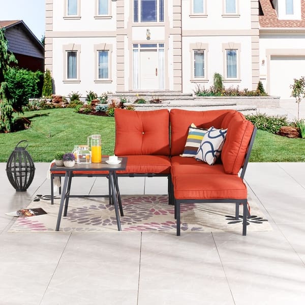 Patio Festival CurveArm 6Piece Outdoor Conversation Set with Red