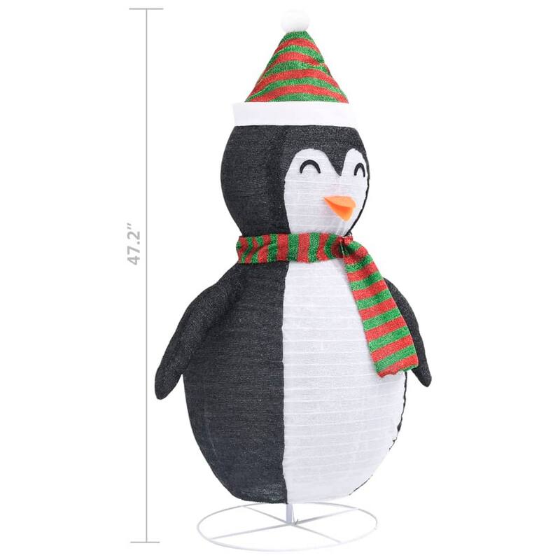 Mani Christmas Decor 4 ft Snow Penguin, 120 LED Light, White and Black - Black, White