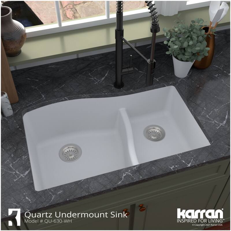 Karran USA QU-630 Quartz QU 32" Undermount Double Basin Quartz