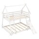 preview thumbnail 9 of 19, Twin Over Queen Bunk Bed Wooden Kids Bed with Climbing Nets and Ramp