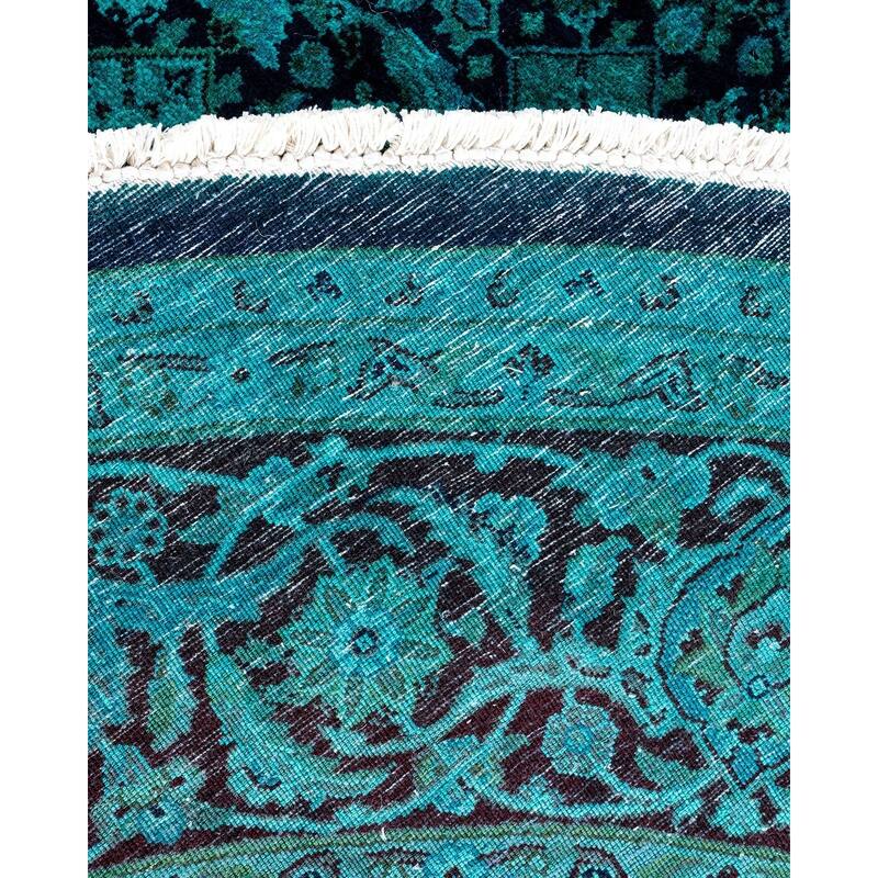 Fine Vibrance, One-of-a-Kind Hand-Knotted Area Rug - Blue, 6' 8" x 6' 9" - 6' 8" x 6' 9"