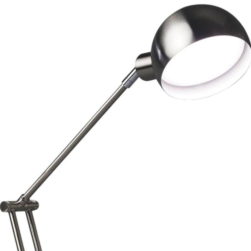HomeRoots 18" Nickel Metal Adjustable Swing Arm LED Desk Lamp With USB
