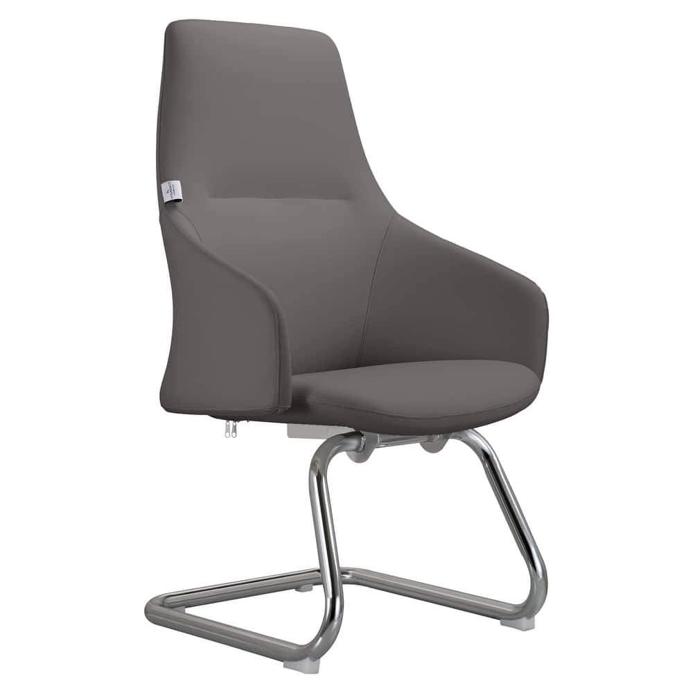 Celeste Modern Leather Executive Office Chair with Iron Frame, Fixed Armrests, Foam Padding, Easy-Clean & Quick Assembly