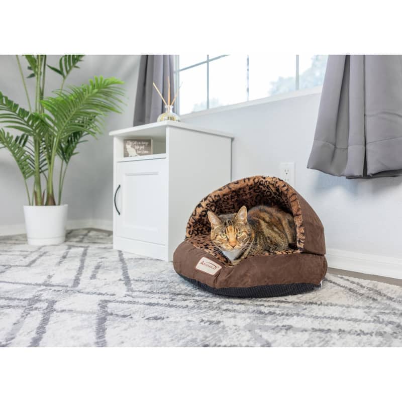 Cuddle Cave Cat Bed With Anti Slip Bottom for Cat Kitty Puppy Animalx, Cat Slipper Bed - 20"L x 20"W x 11"H