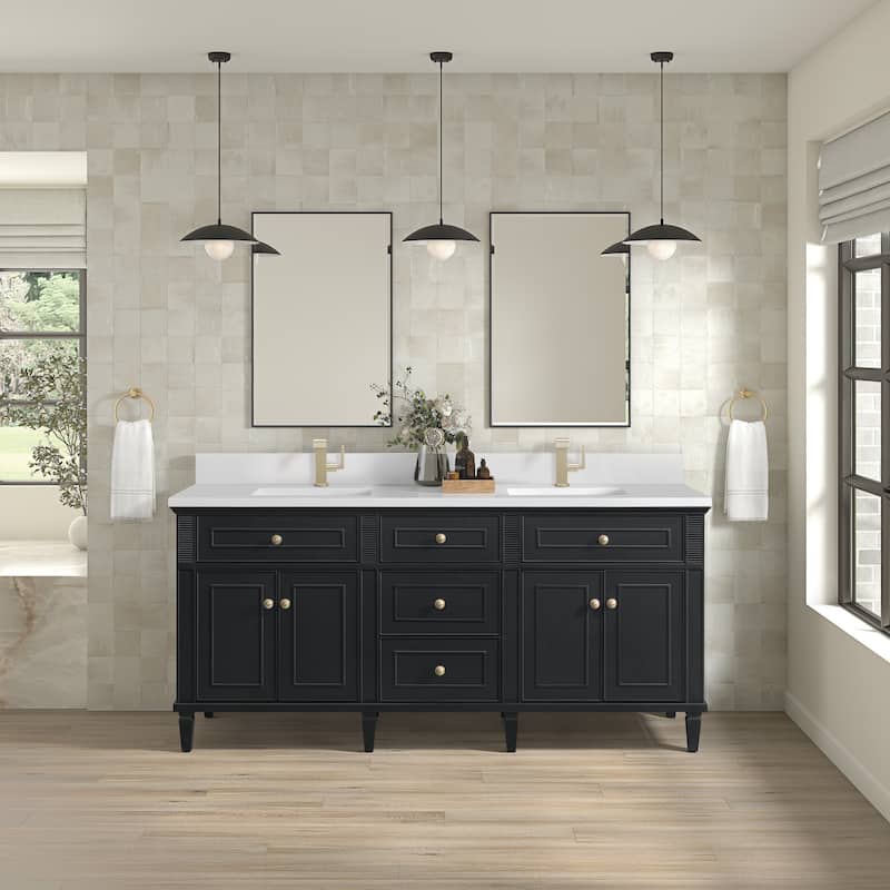 James Martin Vanities 424-V72-1WZ Lorelai 72" Double Basin Wood Vanity
