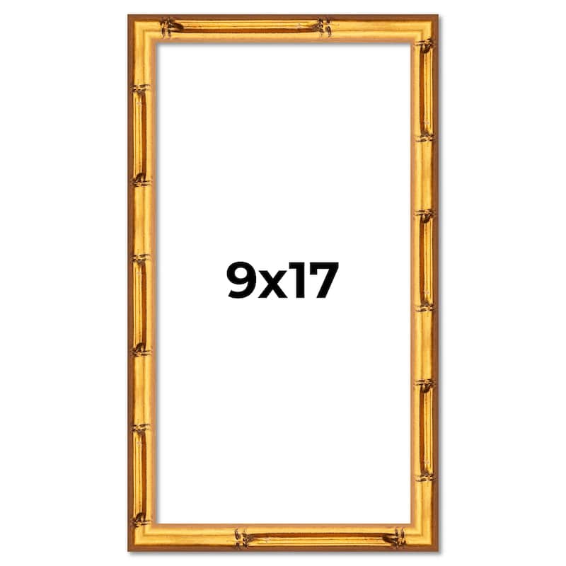 9x17 Frame Gold Bamboo Picture Frame Modern Photo Frame Includes UV Acrylic Shatter Guard Front Acid Free Foam Backing Board