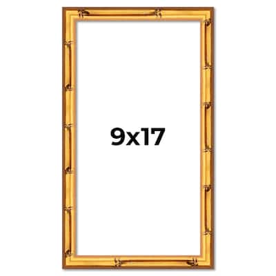 9x17 Frame Gold Bamboo Picture Frame Modern Photo Frame Includes UV Acrylic Shatter Guard Front Acid Free Foam Backing Board