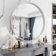 preview thumbnail 57 of 61, Round Tempered Glass and Metal Framed French Cleat Mounted Wall Bathroom / Vanity Mirror