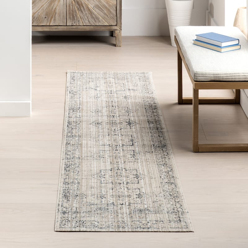 Nuloom Lolita Faded Machine Washable Indoor/Outdoor Area Rug - 2'8" x 8' Runner - Beige