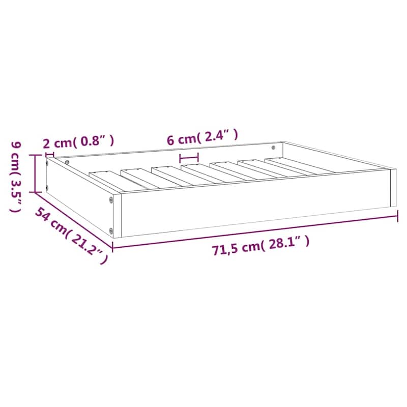 vidaXL Dog Bed Dog Sofa Bed Couch Pet Bed with Wooden Frame Solid Wood Pine - 28.1" x 21.3" x 3.5"