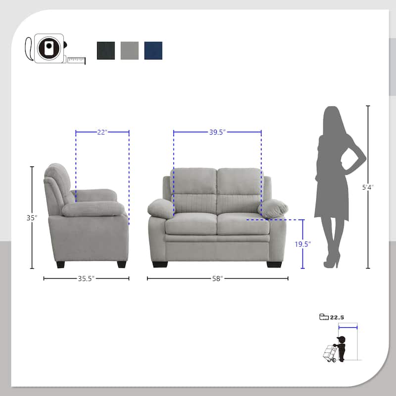 Onofre Fabric Living Room Loveseat