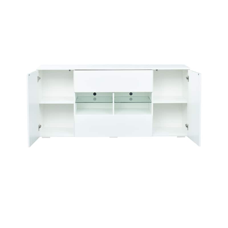 TV cabinet with double doors and drawers