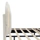 preview thumbnail 81 of 82, Full Size Upholstered Flower-Shape Bed with LED Light Strip & Ottoman,Sherpa Fabric Platform Bed with Wooden Slats Support,White
