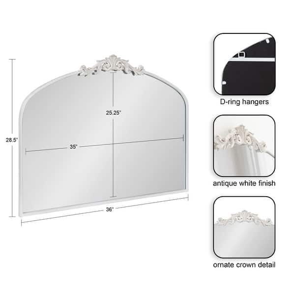 dimension image slide 23 of 24, Kate and Laurel Arendahl Traditional Baroque Arch Wall Mirror