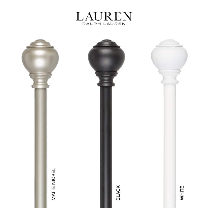 Lauren Ralph Lauren Markel 1" Adjustable Window Curtain Rod and Finial Set