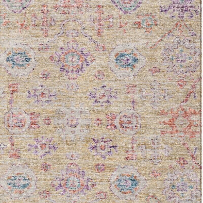 HomeRoots Damask Traditional Rectangle Outdoor Rug