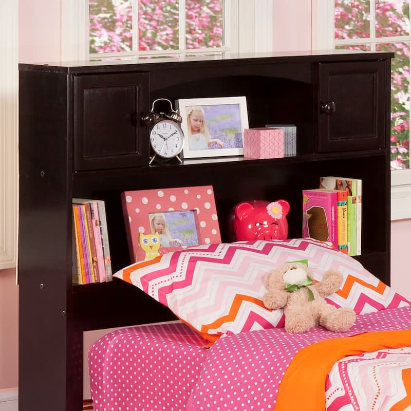 AFI Newport Bookcase Headboard with Attachable Charger - Espresso - Twin