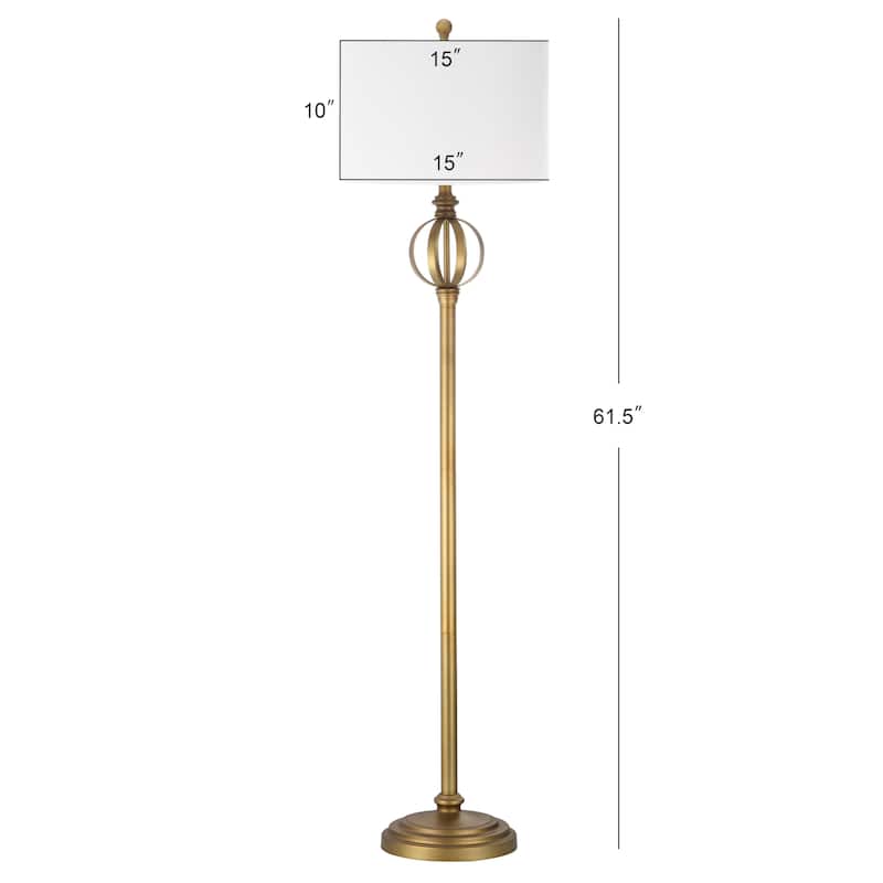 SAFAVIEH Lighting Jenna 62-inch Sphere Floor Lamp - 15"x15"x61.5" - Gold - 15Wx15Dx62H
