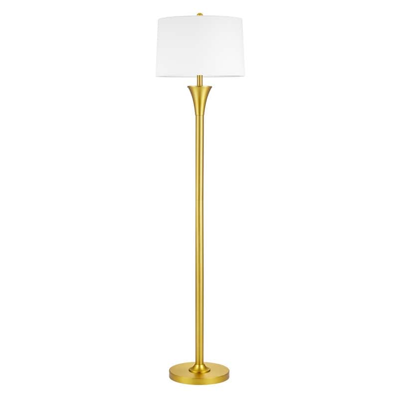 KAWOTI 66" Traditional Floor Lamp with White Linen Drum Shade