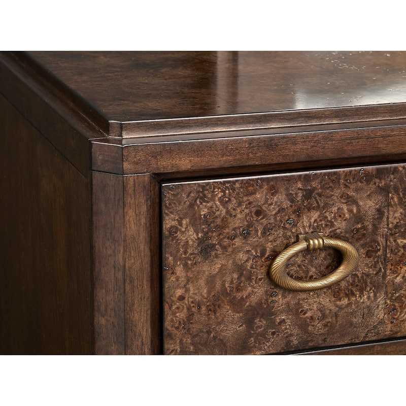 Magnussen Home Rowan Espresso Drawer Dresser with Landscape Mirror