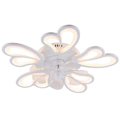 22 in. Flush Mount Indoor Ceiling Fan with Dimmable LED Light, Remote Control and Reversible DC Motor