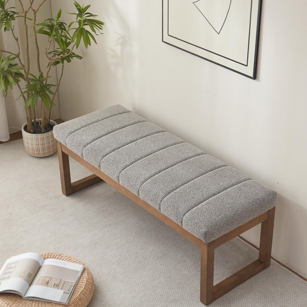45" Entryway Upholstered Bench Shoe Rack Bench
