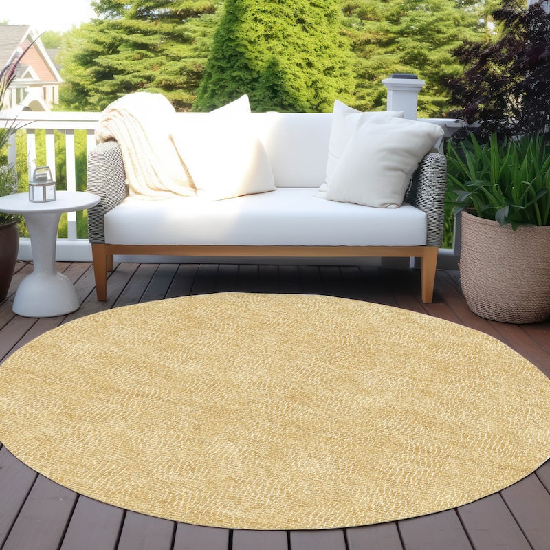 Machine Washable Indoor/ Outdoor Solid Modern Chantille Rug