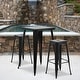 preview thumbnail 35 of 37, 23.75-inch Square Metal Indoor-Outdoor Bar Table Set - 27.75"W x 27.75"D x 40"H Black