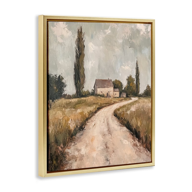 Stupell Painterly Quiet Country Framed Floater Canvas Wall Art Design By Petal Prints Design